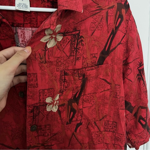 100% Silk Hawaiian Shirt Button Up Caribbean Joe Let Go tropical tourist dad - Picture 7 of 12